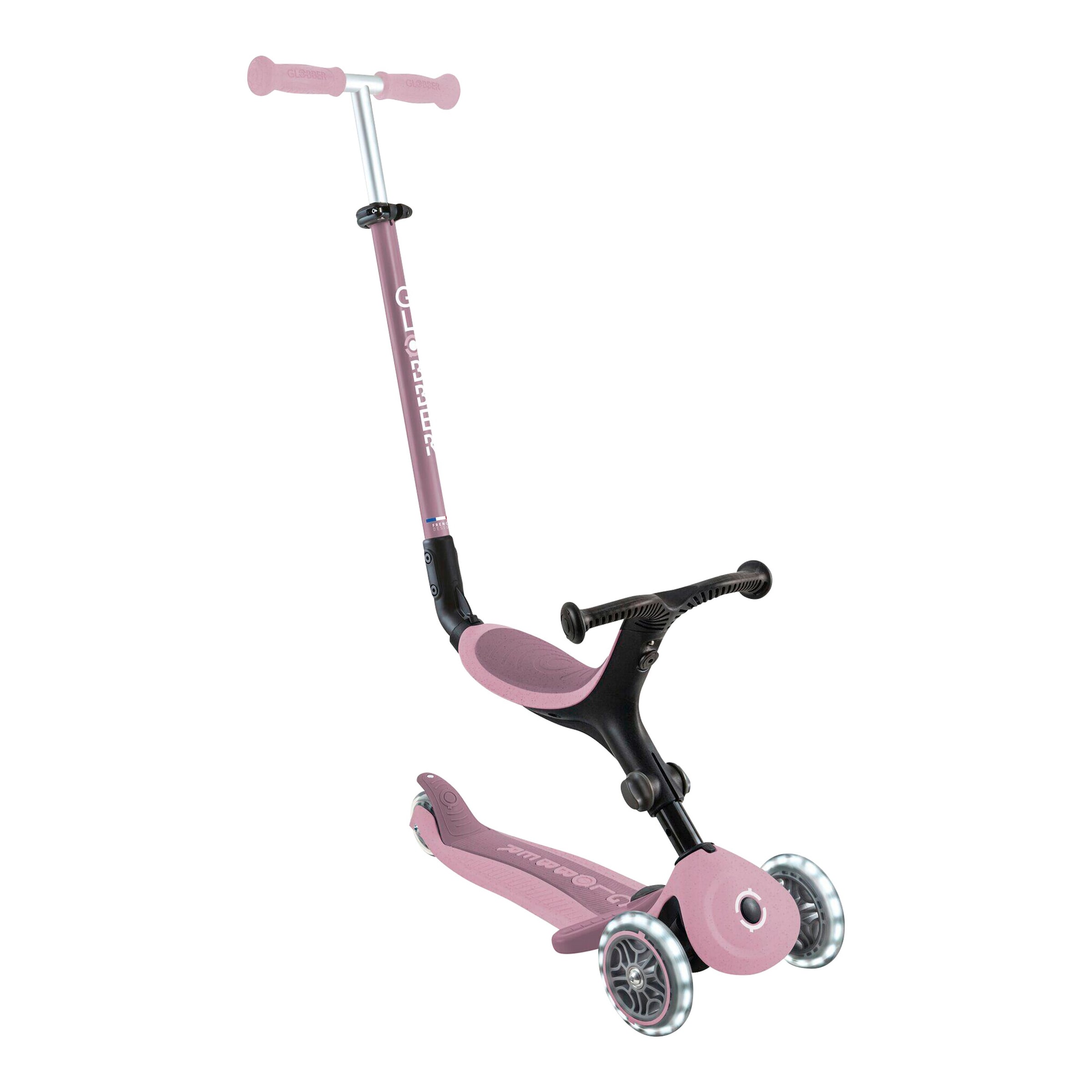 Globber Scooter 3in1 Go-Up active ECO mit Leuchtrollen