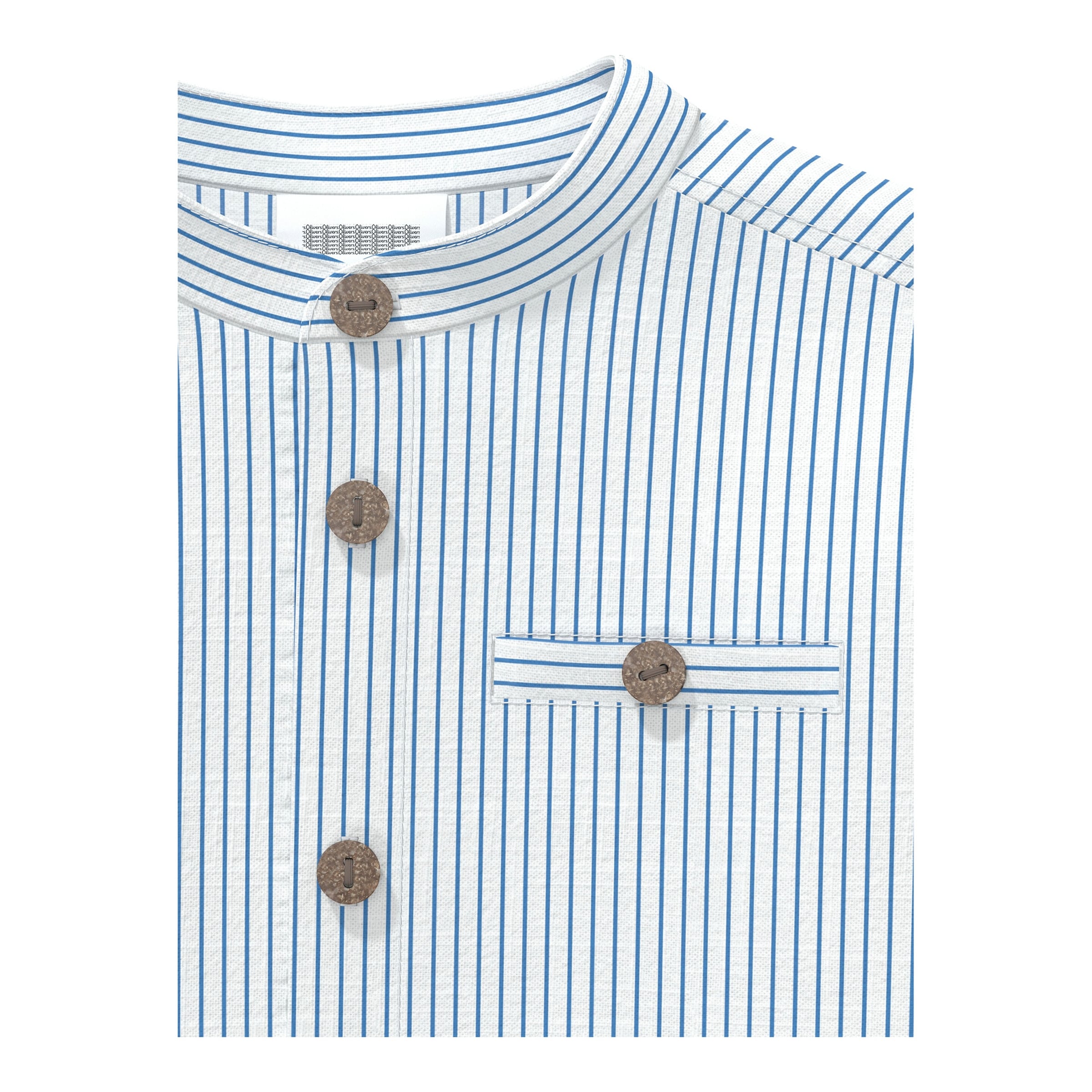 Hemd langarm mit Stehkragen Ringel