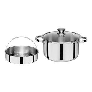 Casserole en acier inox avec insert vapeur, 3 pièces