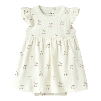 Robe-body ajourée avec manches à ailettes cerises