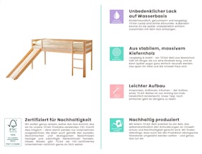 Rutschbett "Manuel" Kiefer Natur Motiv