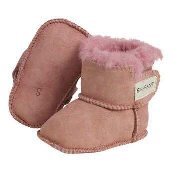 Lammfellschuhe mit Klettverschluss