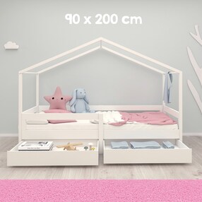 Set Hausbett mit Lattenrost  