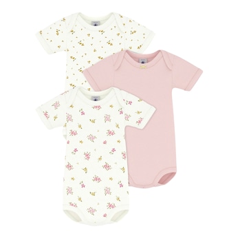 3er-Pack Bodys kurzarm Blumen