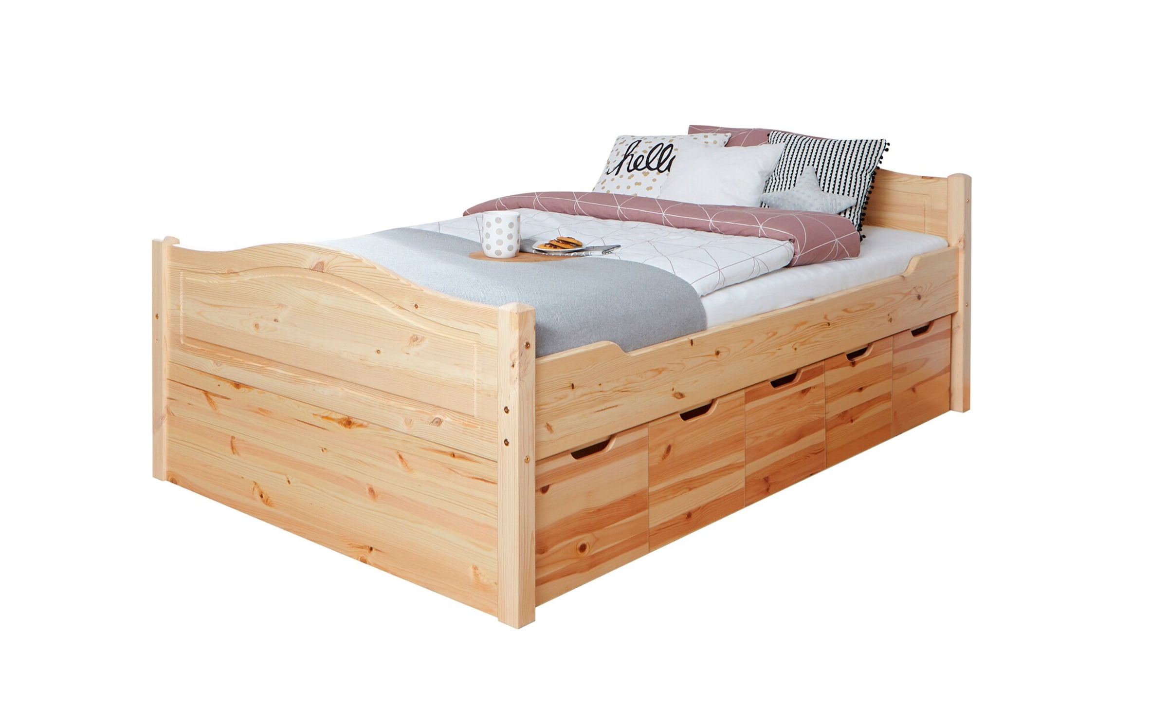 Ticaa Einzelbett "Leni" 120x200 Kiefer Natur