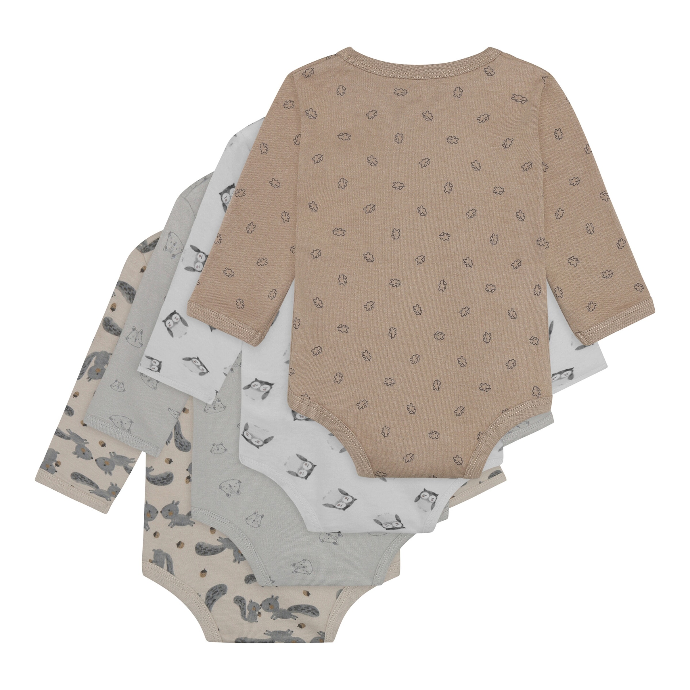 Pippi 4er-Pack Wickelbody langarm Tiere