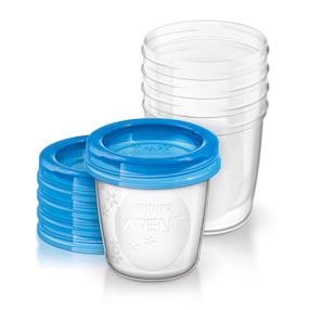 Le système de conservation pour lait maternel (5 pots de 180 ml avec couvercles)