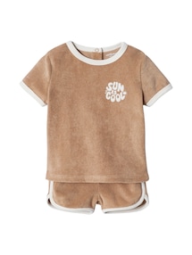 Baby-Set aus Frottee: T-Shirt & Shorts