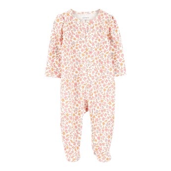 Schlafoverall mit Fuß Blumen