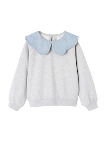 Mädchen Sweatshirt mit besticktem Kragen