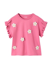 T-Shirt mit kurzen Volantärmeln Mädchen