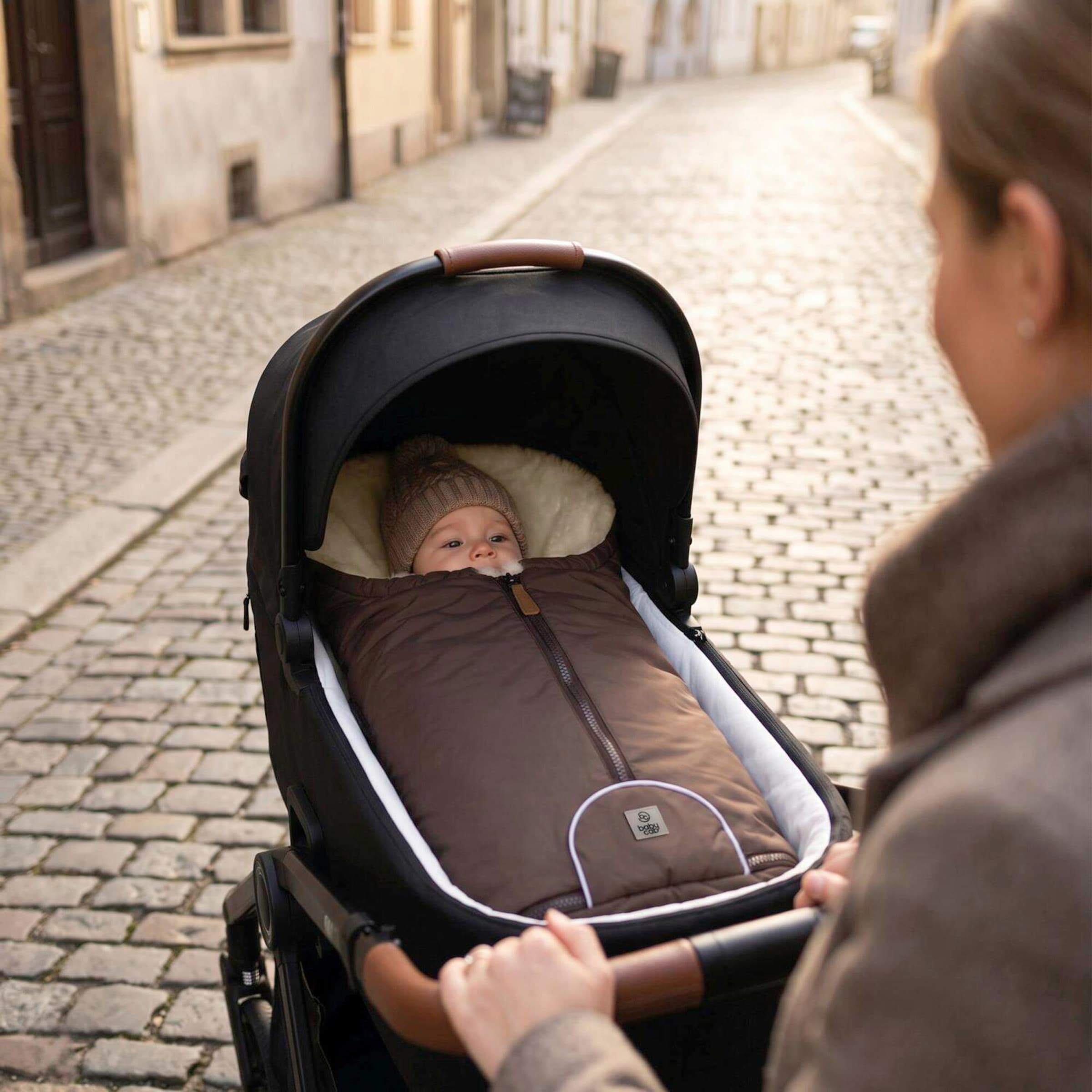 Babycab Winter-Fußsack Oolu für Babyschale, Tragewanne braun