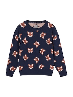 Jungen Jacquard-Pullover mit Fuchs Oeko-Tex