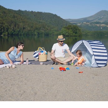 Strandmuschel Marinière mit UV-Schutz 50+