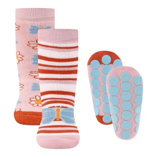 2er-Pack ABS-Socken Blumen Ringel