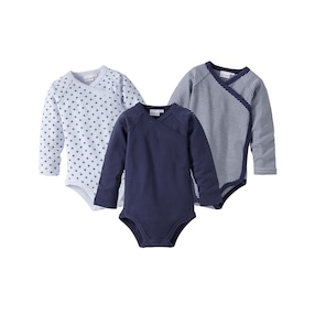 3er-Pack Wickelbodys langarm 