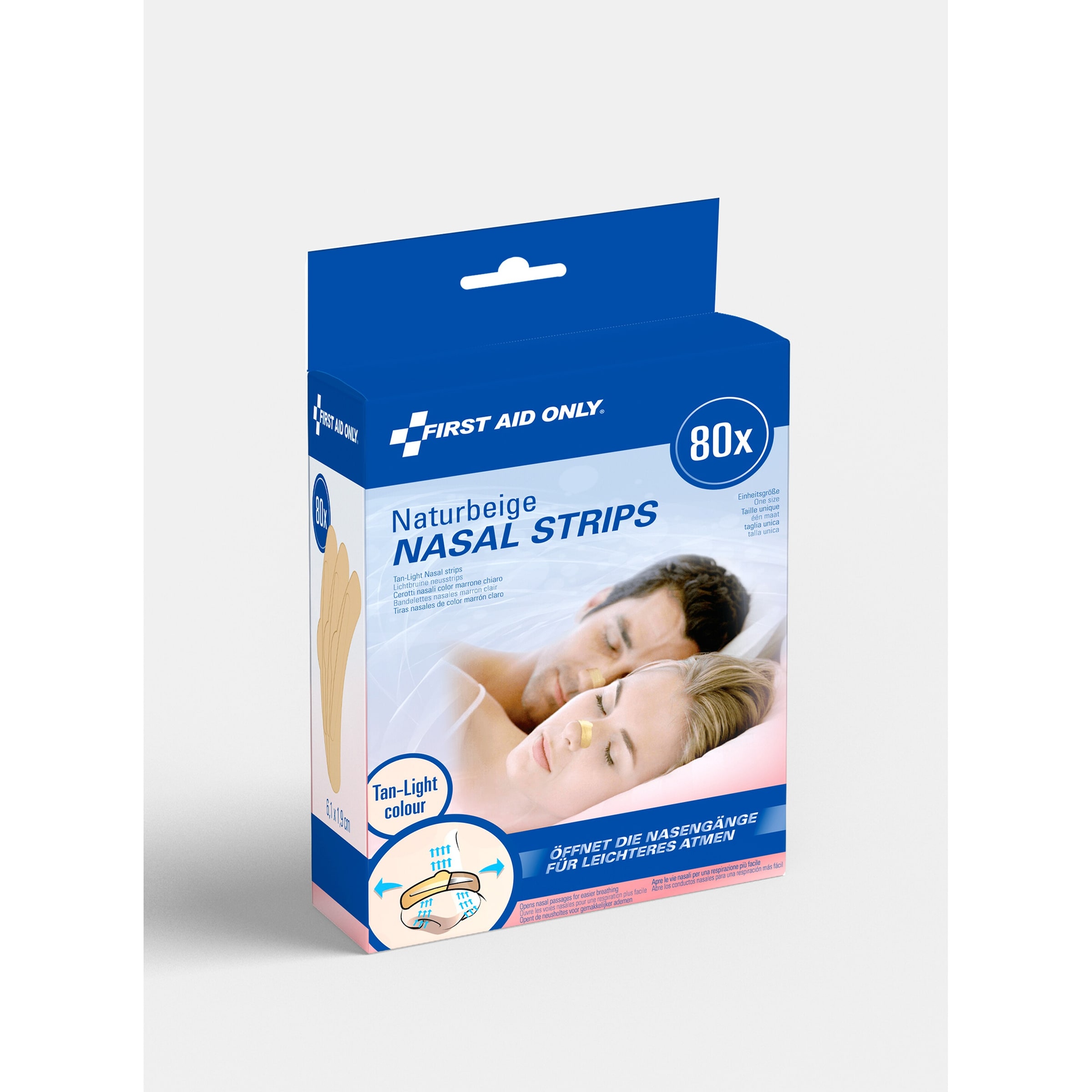 Nasenstreifen "Nasal Strips", 80 Stück beige