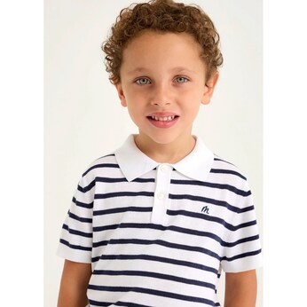 Polo-T-Shirt Ringel Feinstrick