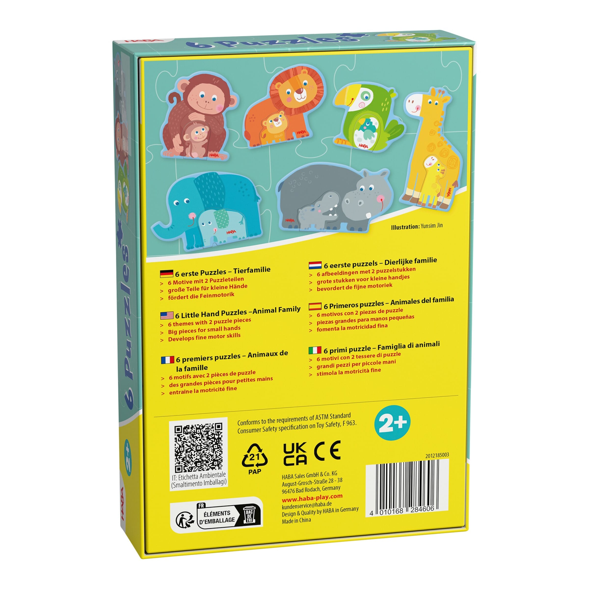 6 erste Puzzles - Tierfamilie
