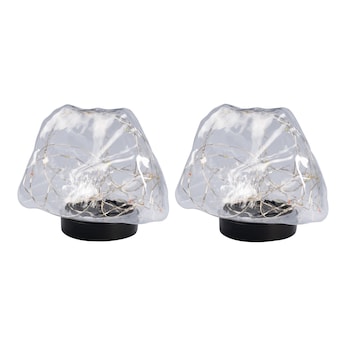 Figurines solaires à LED «Cristal coloré», 2 pièces