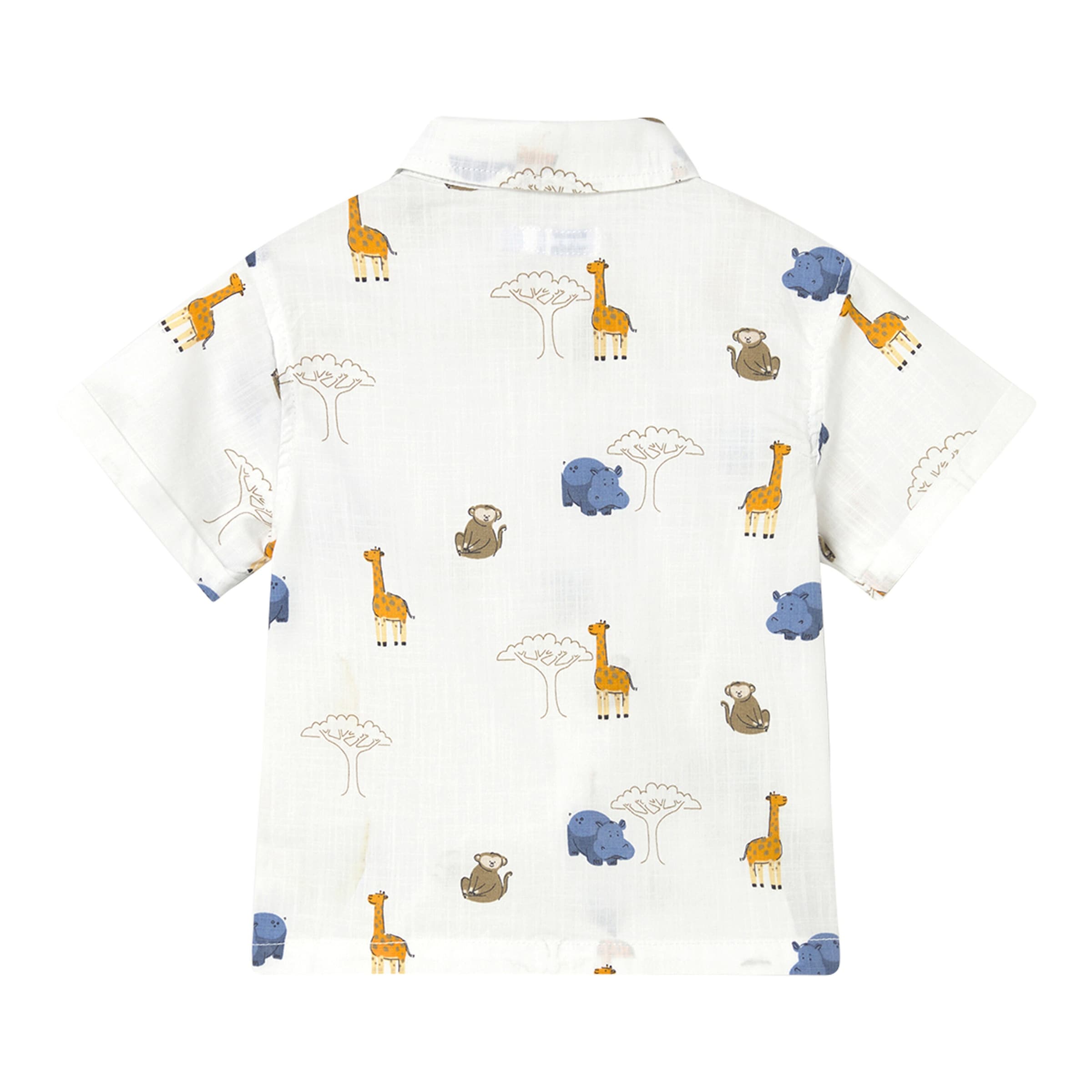Mayoral Hemd kurzarm Safari-Tiere Leinenoptik