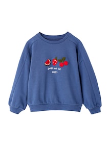 Mädchen Sweatshirt mit Recycling-Polyester, Blumen oder Sterne