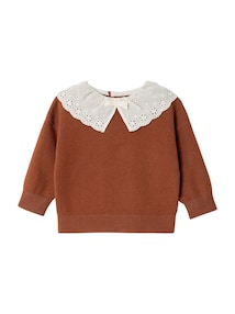 Baby Pullover mit Spitzenkragen