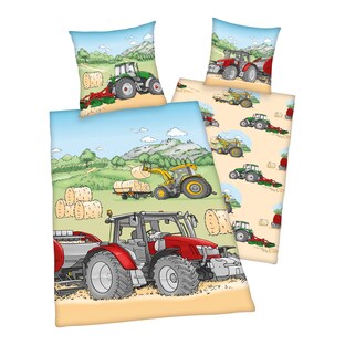 Parure de lit en renforcé tracteur 80x80 / 135x200 cm