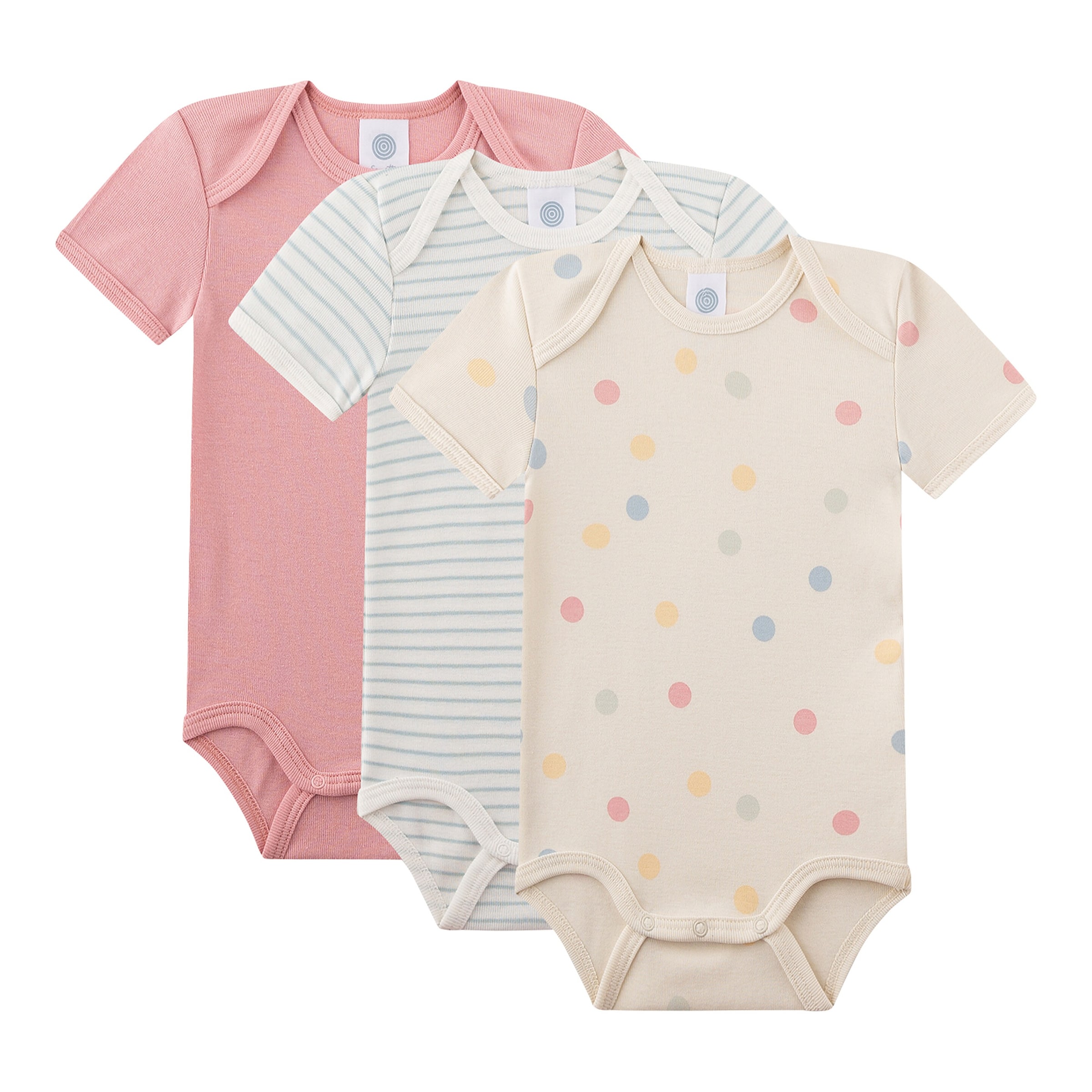 Sanetta 3er-Pack Bodys kurzarm Punkte Ringel