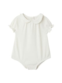 Baby-Set: Strampler, Body und Haarband mit Pointelle-Muster