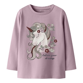 T-shirt manches longues licorne fleurs