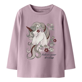 T-shirt manches longues licorne fleurs