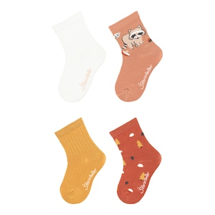 4er-Pack Socken Waschbär Rippqualität