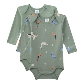 2er-Pack Bodys langarm Dinos