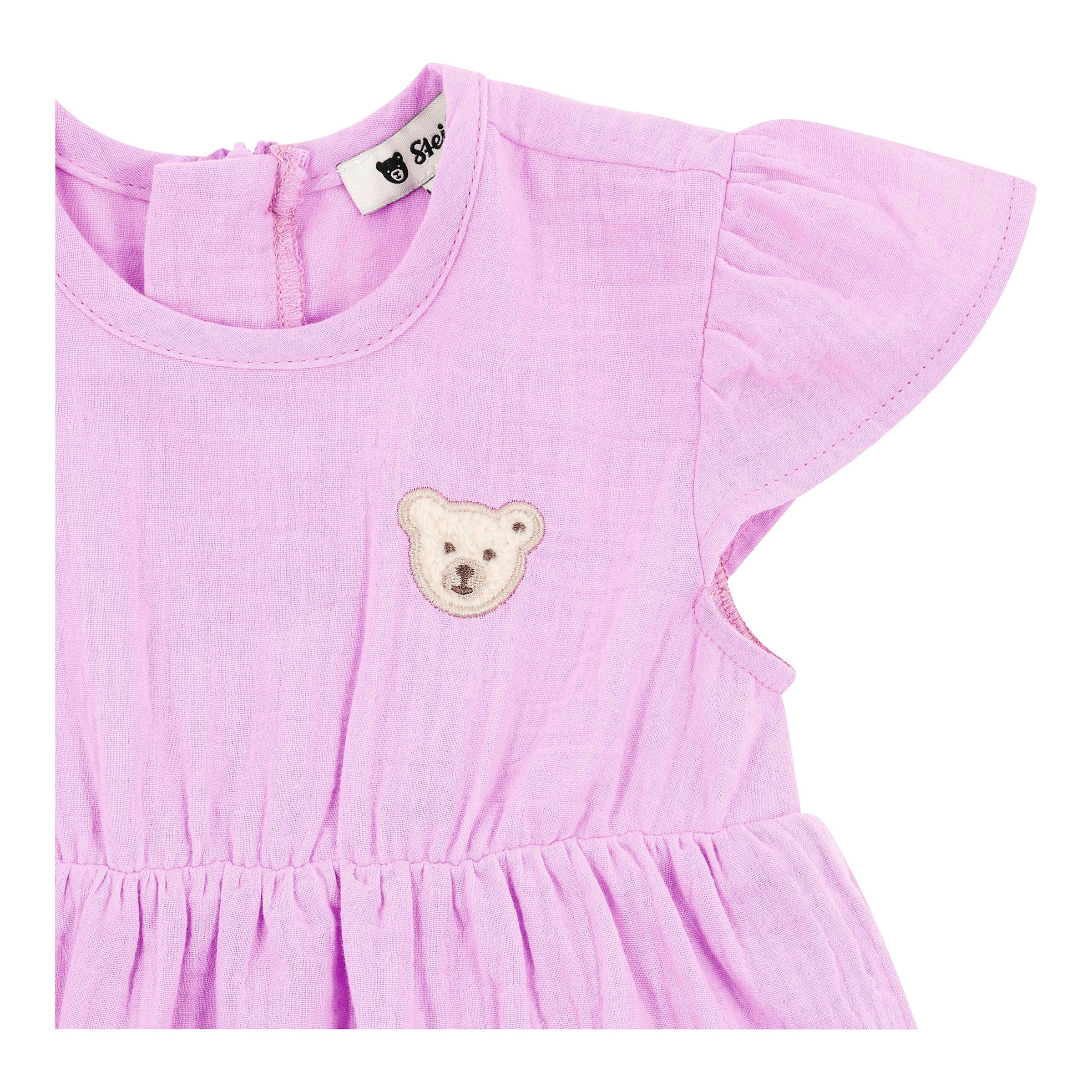 Musselin-Bodykleid Flügelarm Bär Rüschen