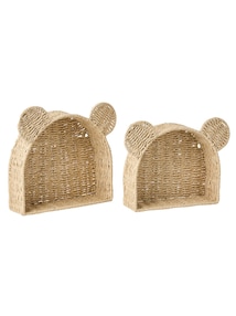 2er-Set Deko-Wandregale BÄR aus Papierkordel Kinderzimmer
