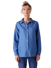 Jeansbluse für Schwangerschaft und Stillzeit