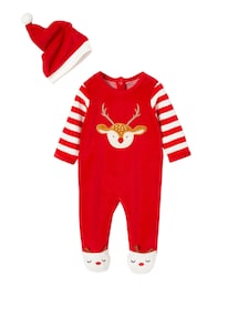 Baby Weihnachts-Geschenkset: Strampler & Mütze
