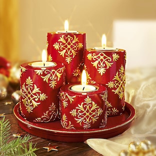 Kerzenteller "Weihnachtstraum", 5-teilig