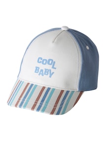 Baby Baumwollcap COOL BABY mit gestreifter Schirmkappe