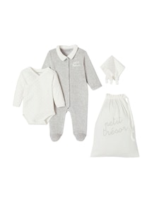 Bio-Kollektion: 6-teiliges Geschenk-Set für Neugeborene mit Recycling-Polyester