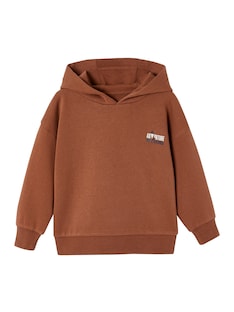 Jungen Kapuzensweatshirt mit Print, Recycling-Polyester Basic