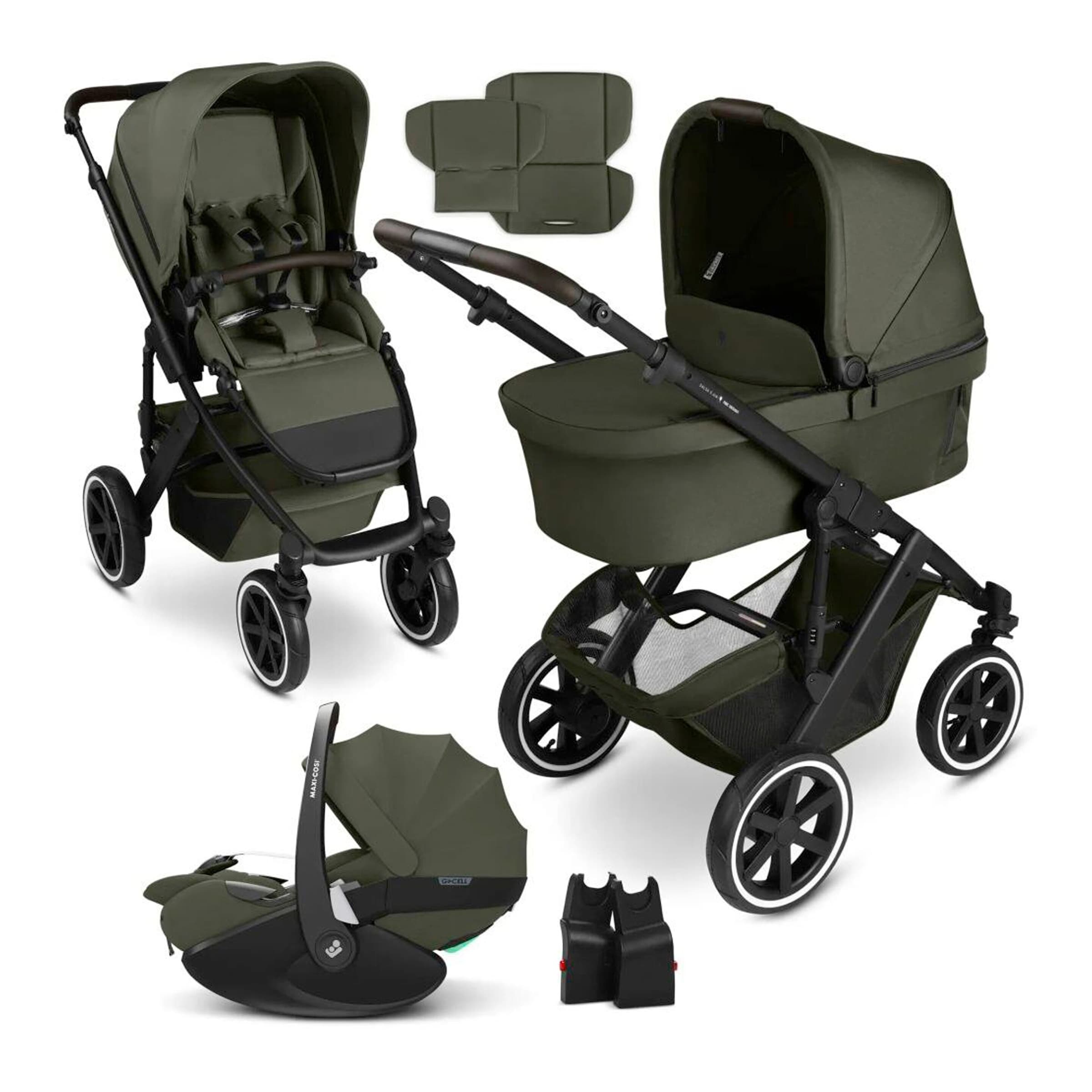 Abc Design Kombikinderwagen Salsa 5 Air inkl. Babyschale Pebble 360 Pro 2 oliv