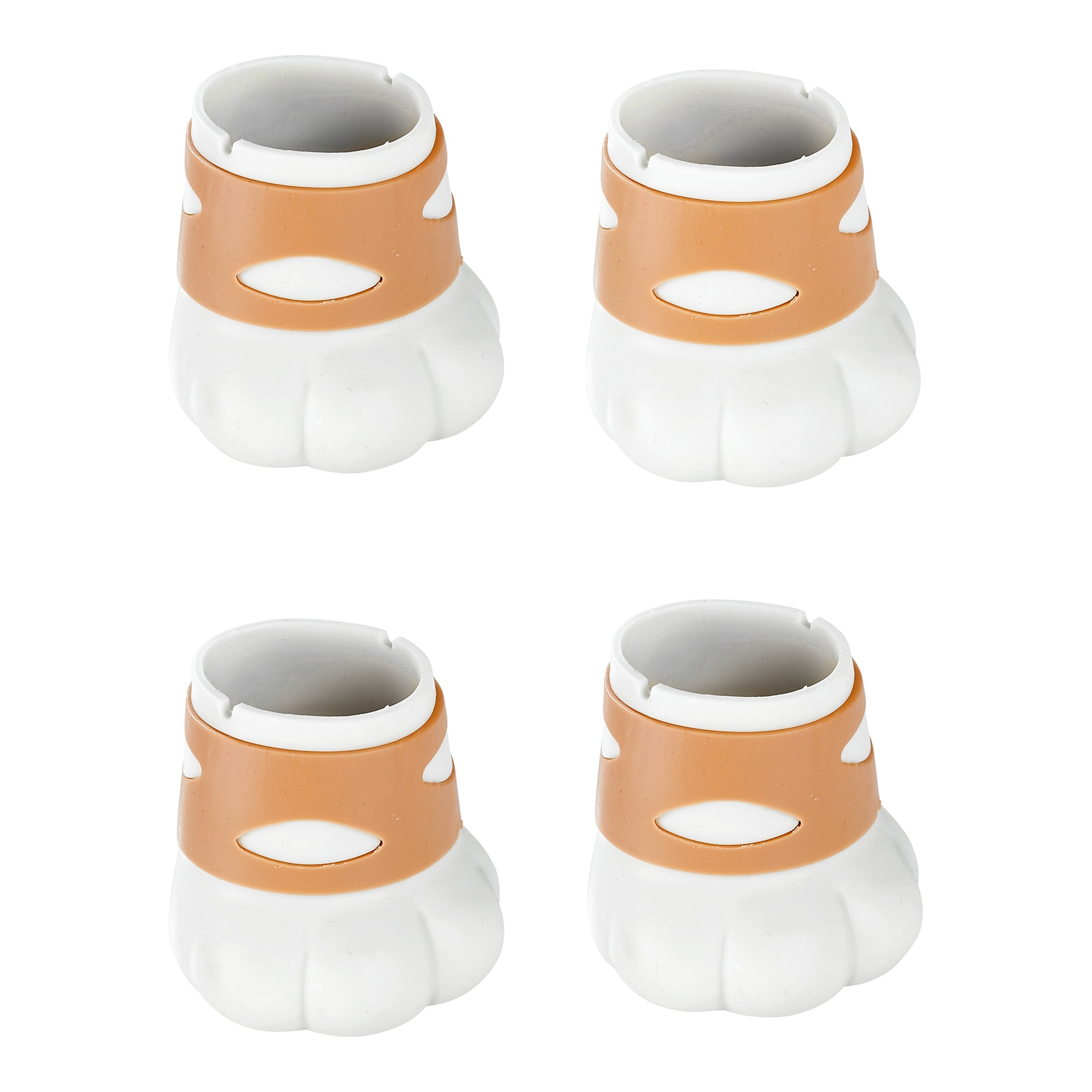 Silikon-Stuhlkappen "Katzenpfoten", 4 Stück beige weiss