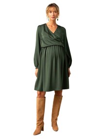 Fließendes Wickelkleid für Schwangerschaft und Stillzeit