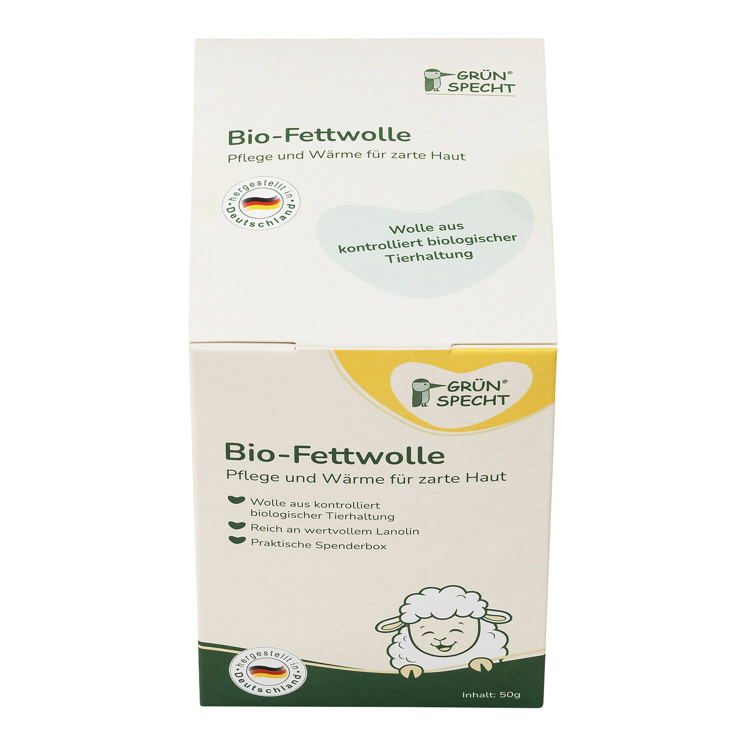 Grünspecht Bio-Fettwolle, 50g