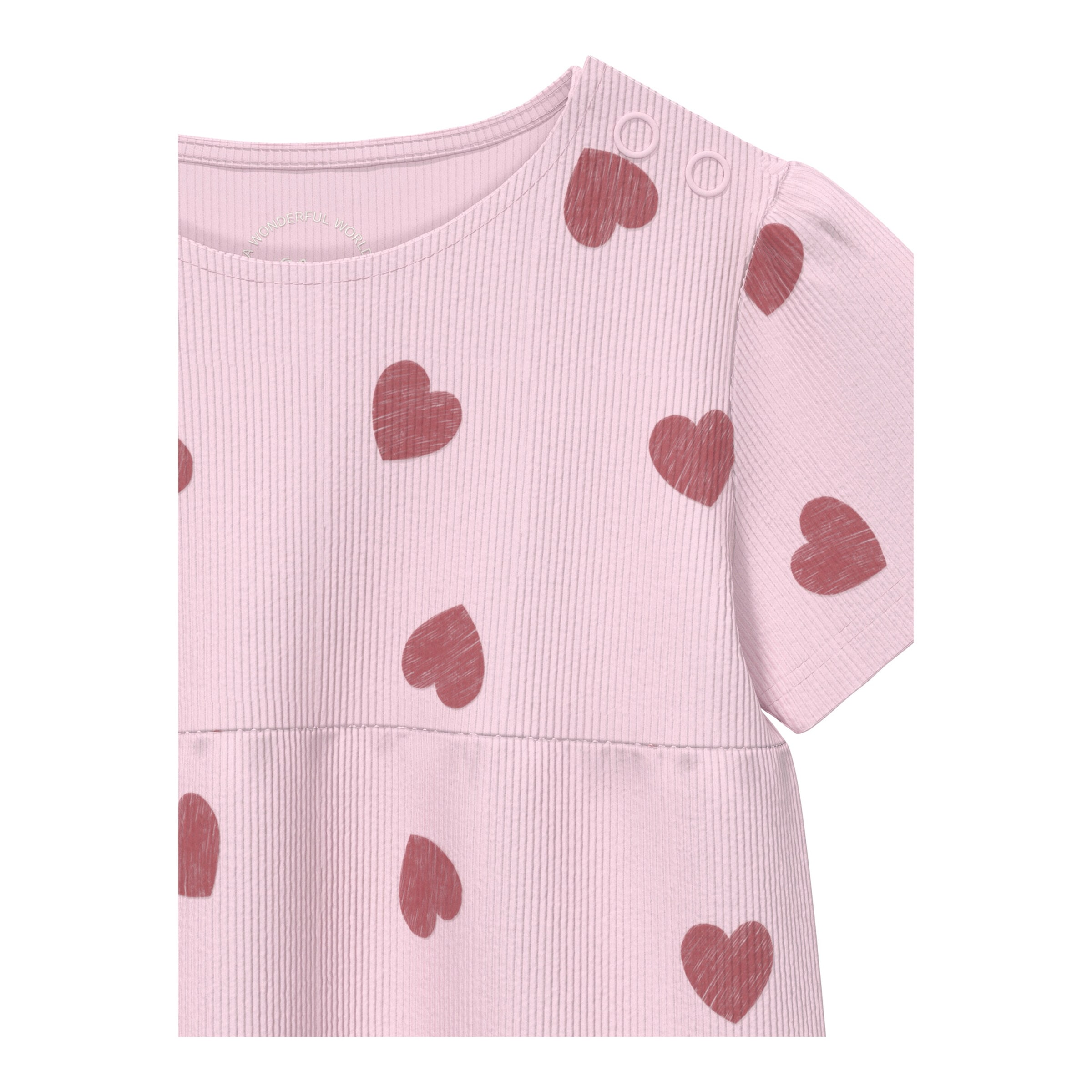 Kleid kurzarm Herzen Rippqualität