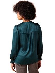 Schimmernde Wickelbluse für Schwangerschaft und Stillzeit