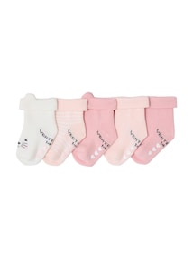 5er-Pack Baby Socken mit Katzenmotiven und 3D-Ohren