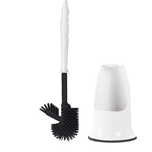 Brosse WC en silicone, brosse de toilettes, balai de toilette et support avec brosse de rechange